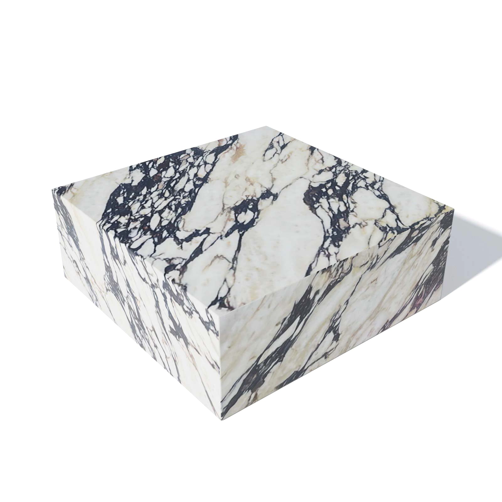 Calacatta Viola Quadro Plinth Marble Coffeetable