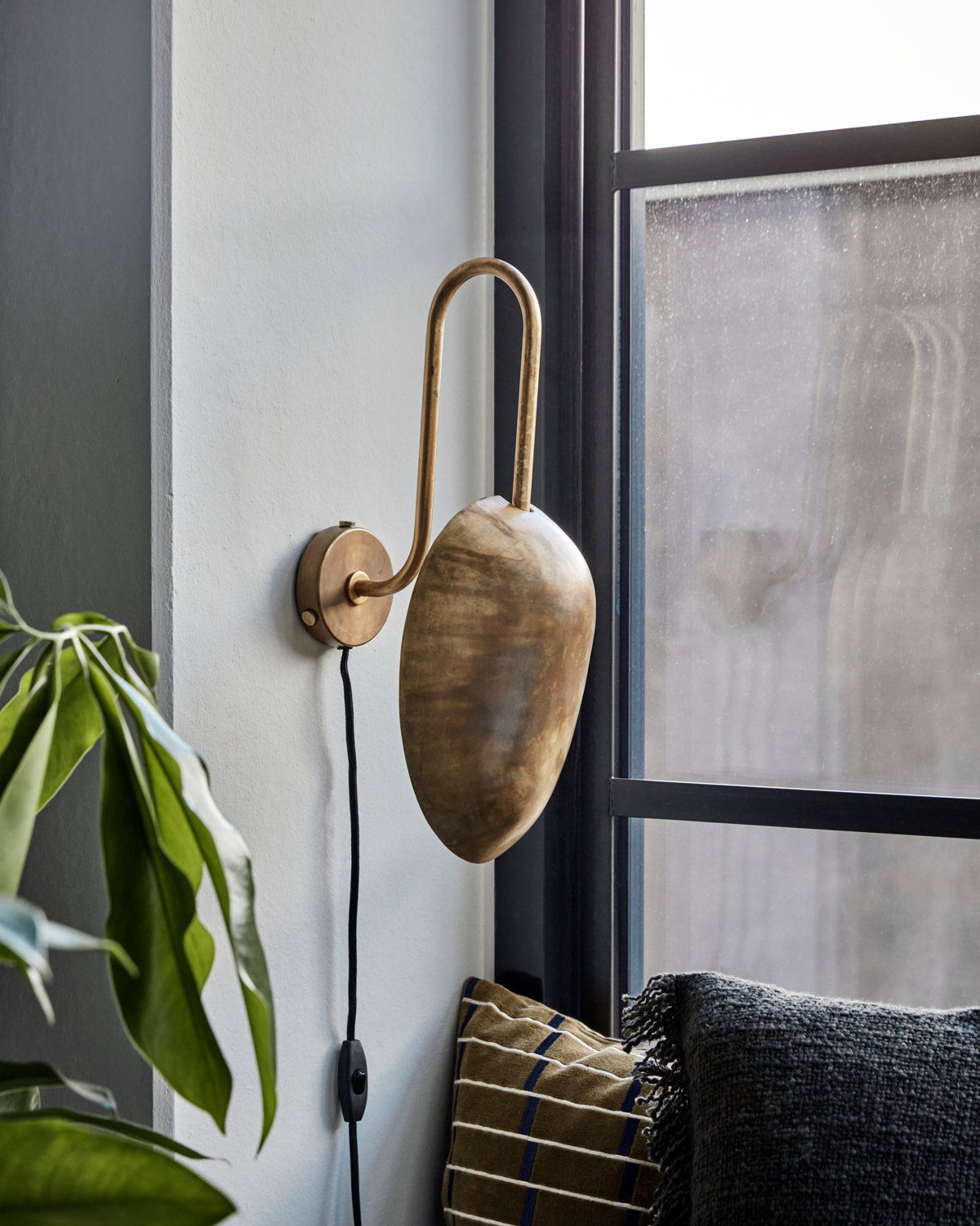 Vegglampe HDSwan Antikk Messing