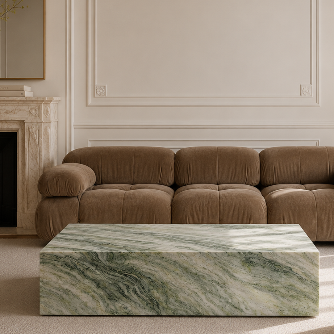Jade Green Plinth Marble Coffeetable
