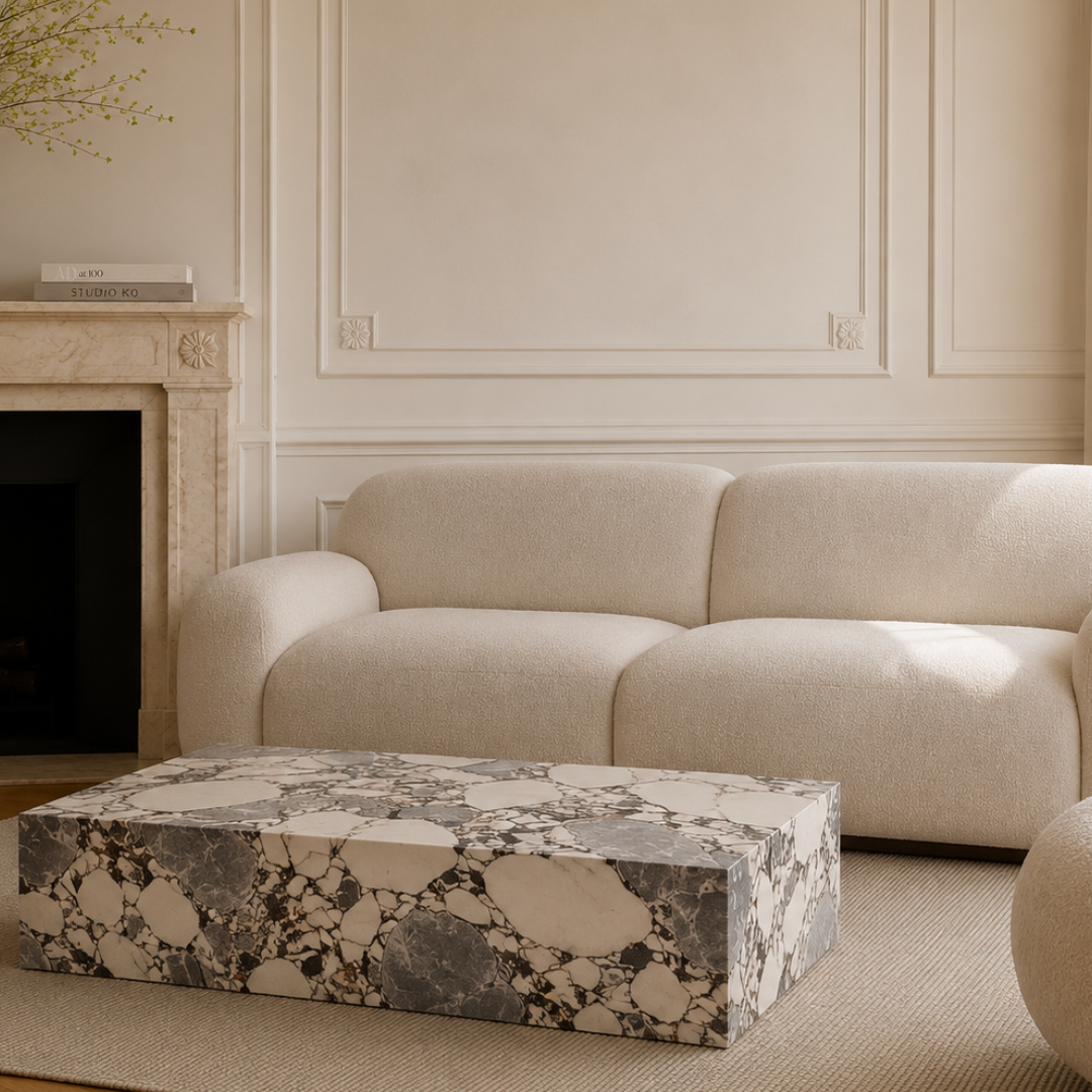 Calacatta Blue Plinth Marble Coffeetable