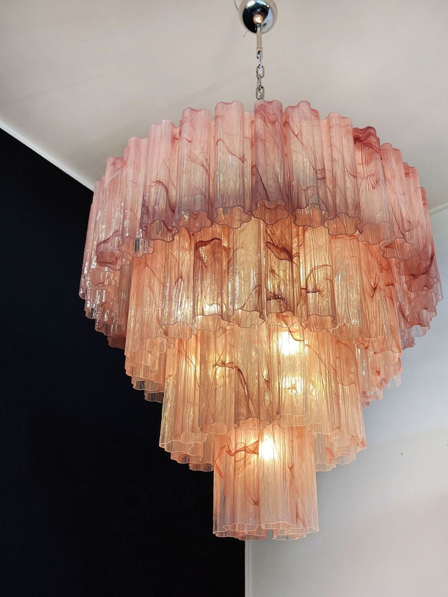 Pink Alabaster Luce 4-layer Chandelier