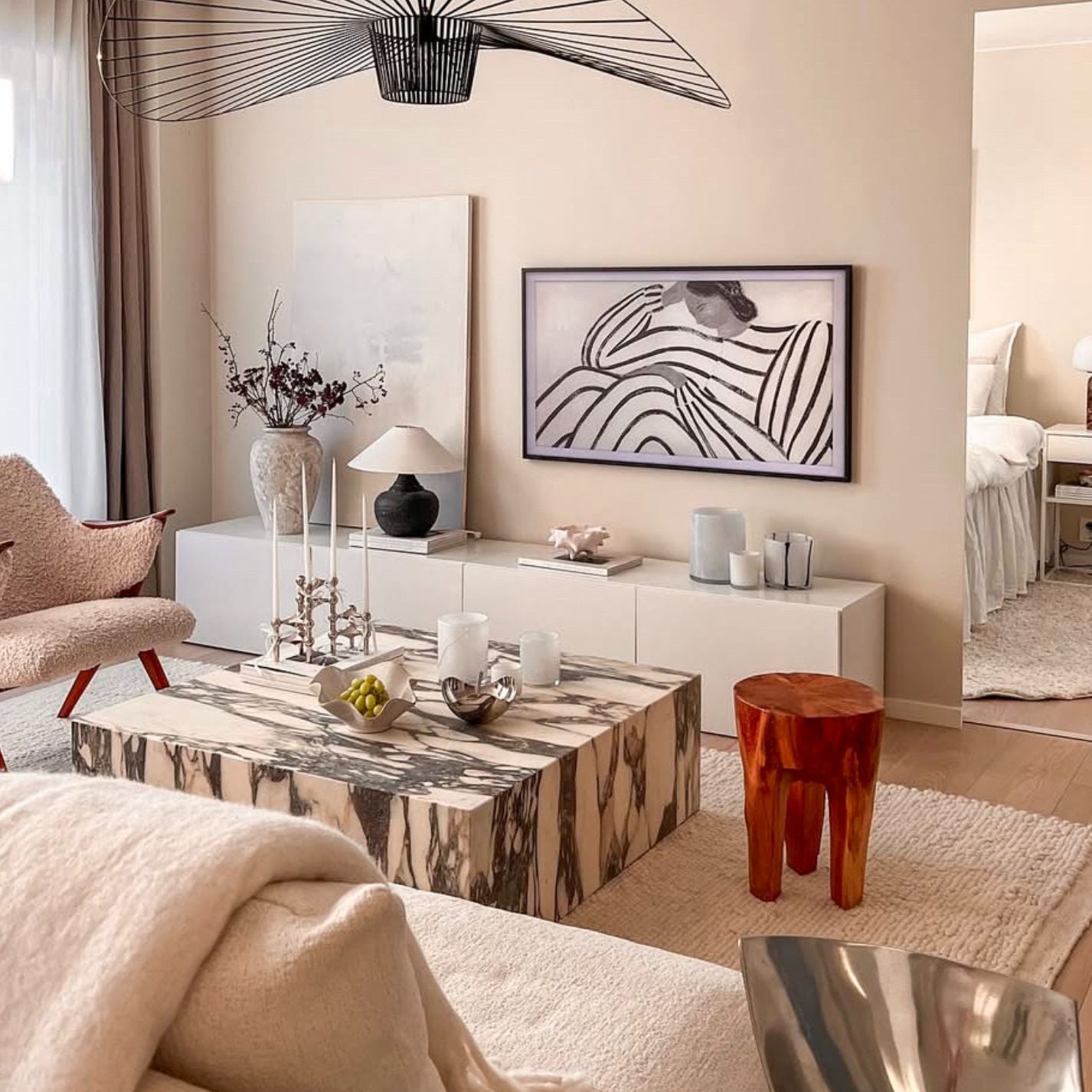 Calacatta Viola Quadro Plinth Marble Coffeetable