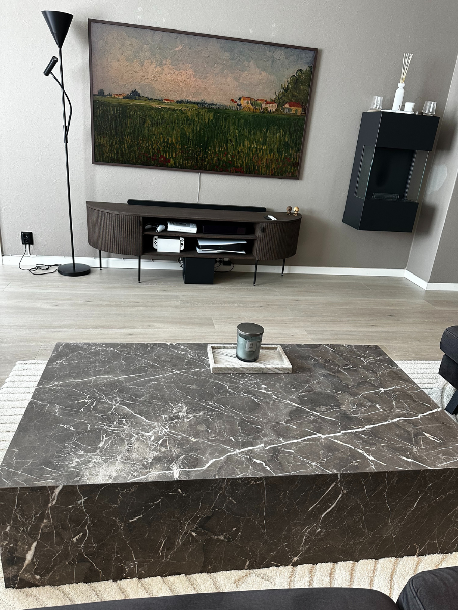 Dark Emparador Plinth Marble Coffeetable