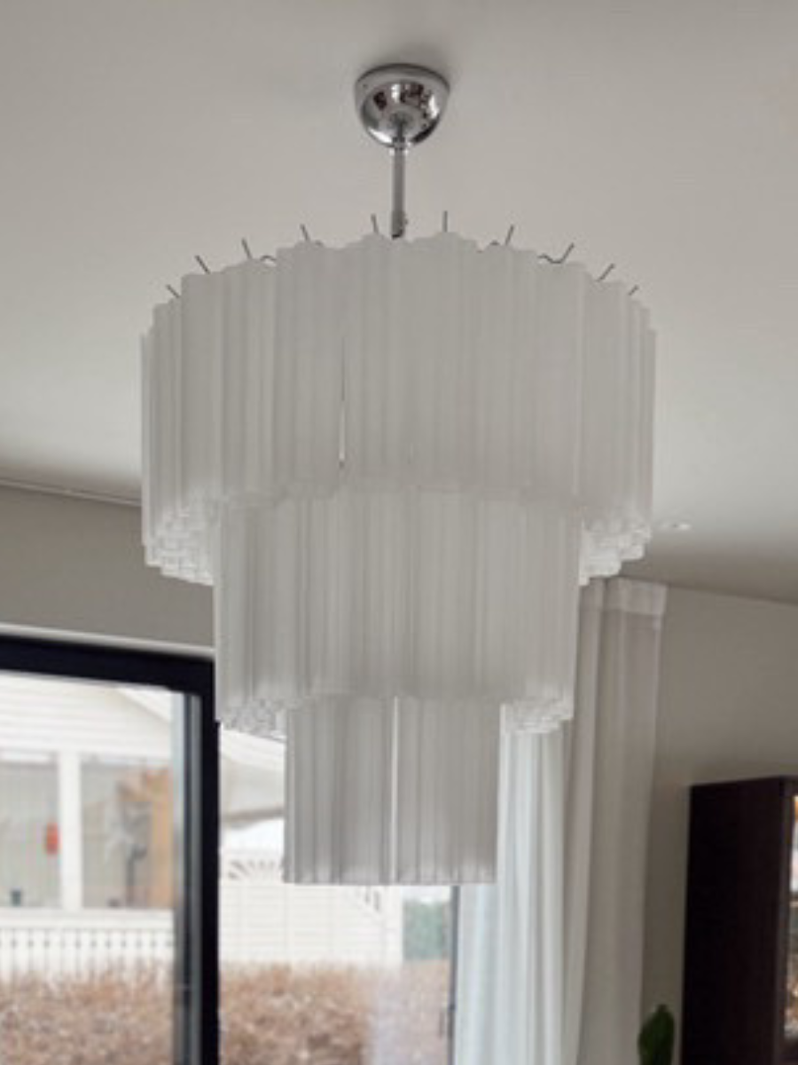 White Luce 3-layer Chandelier
