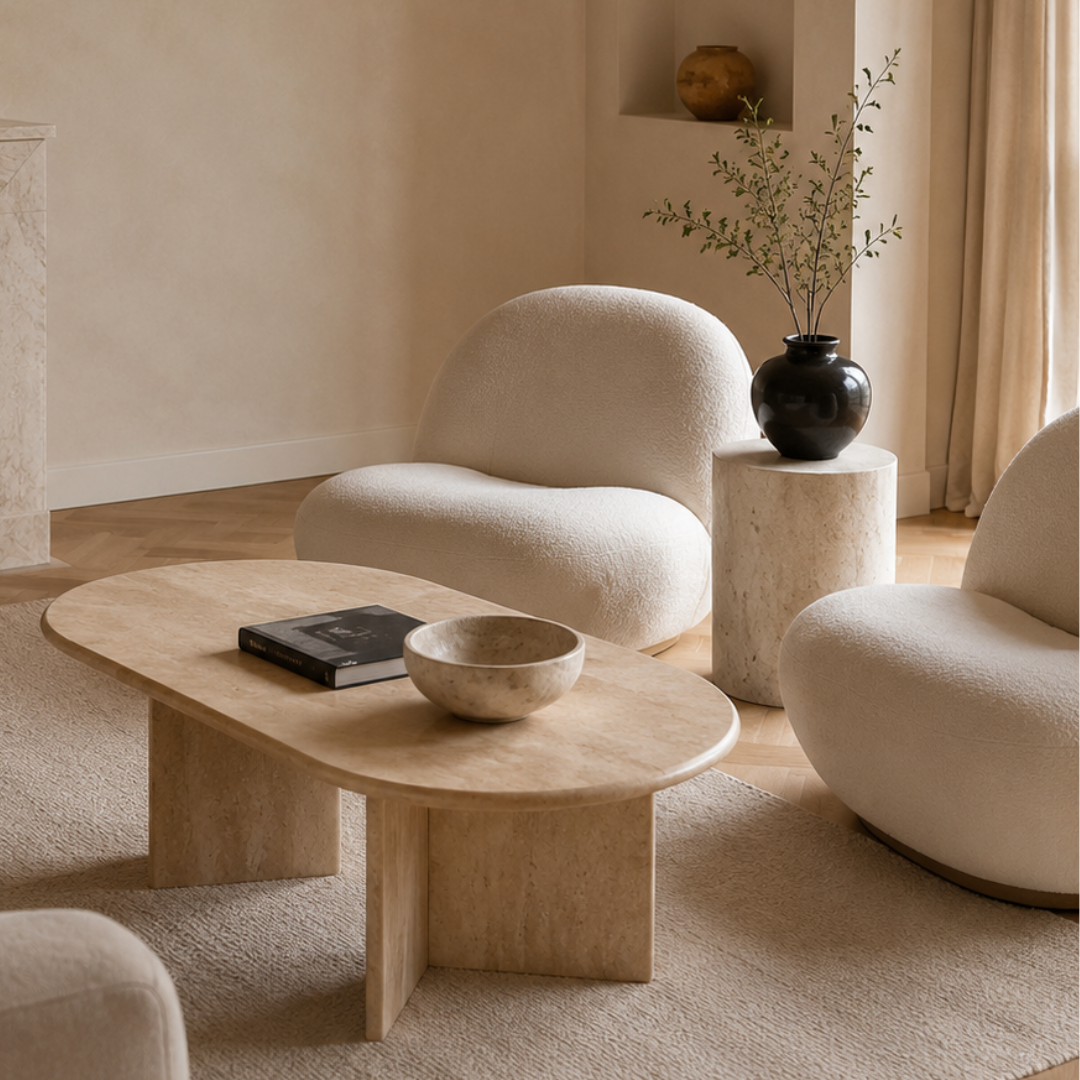 Numa Travertine Marble Coffeetable