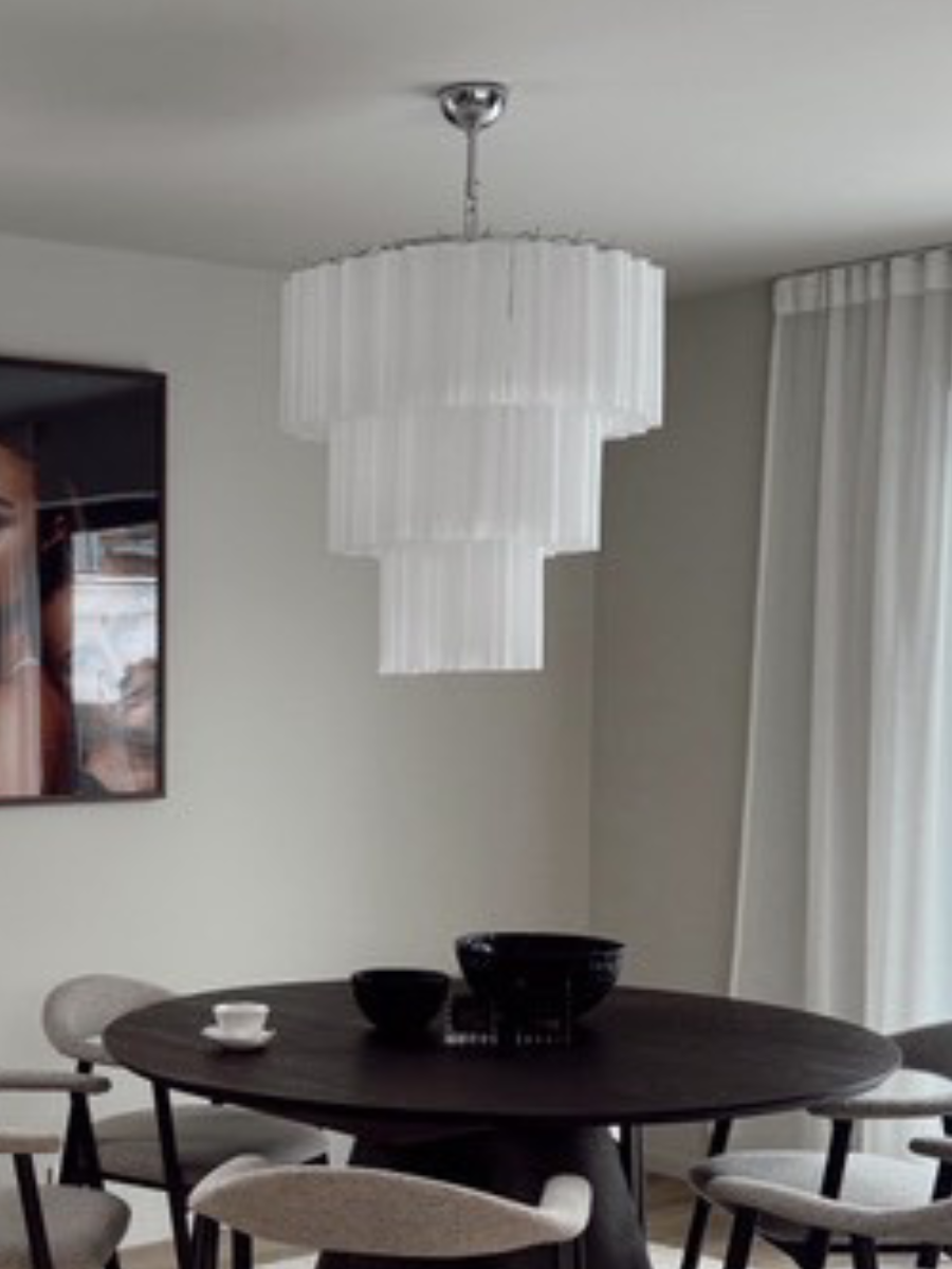 White Luce 3-layer Chandelier