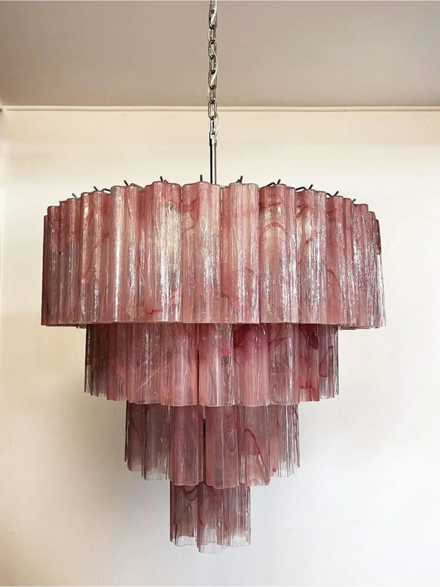 Pink Alabaster Luce 4-layer Chandelier