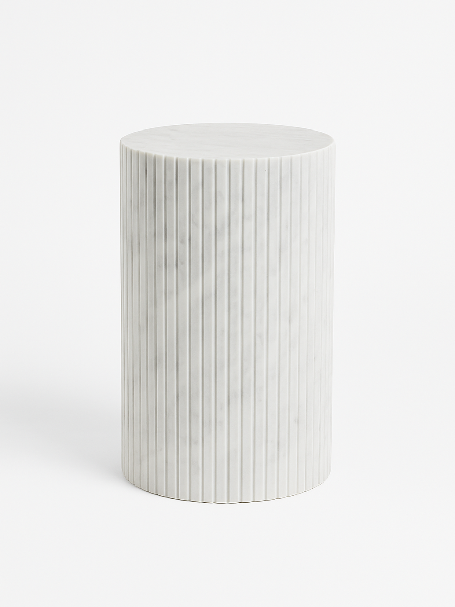 Flute Marble Sidetable