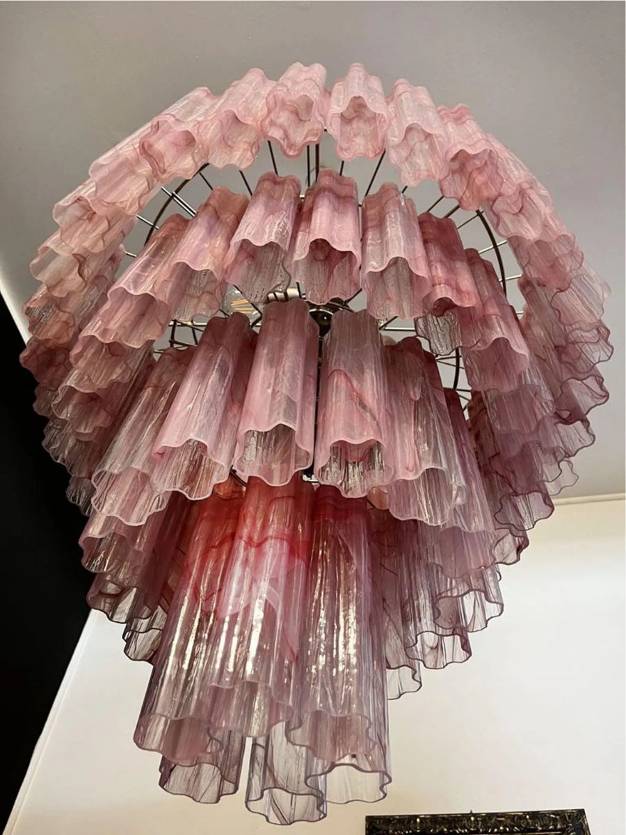 Pink Alabaster Luce 4-layer Chandelier