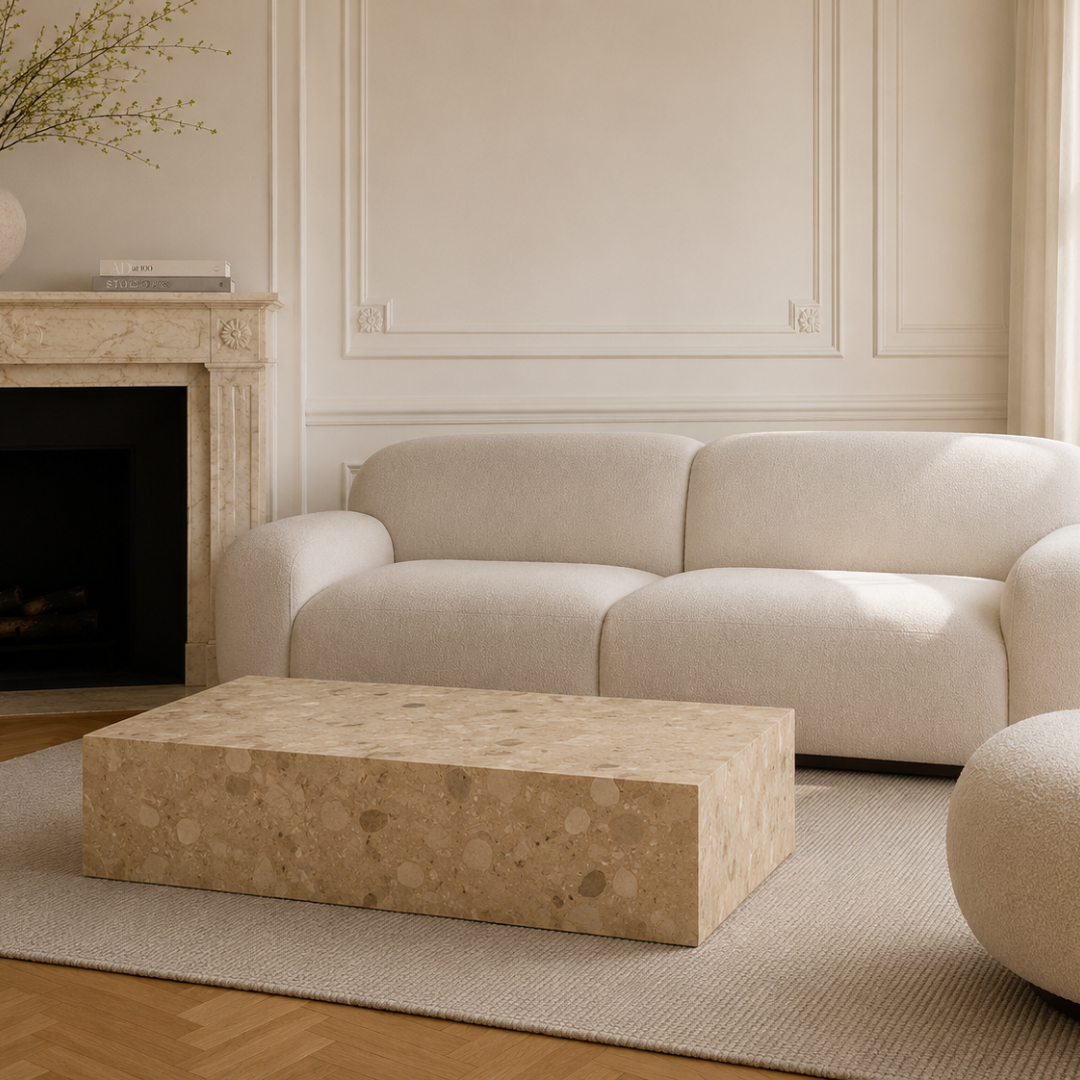 Kunis Breccia Plinth Marble Coffeetable