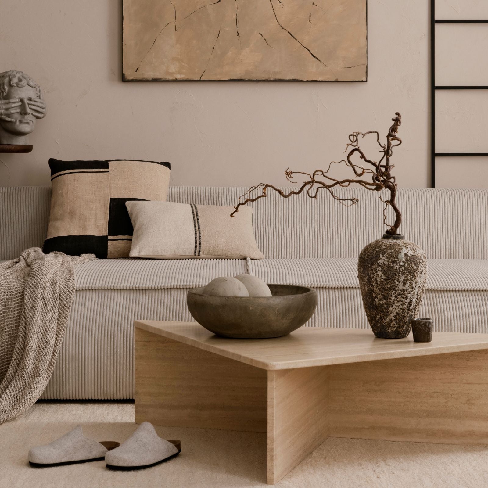 Andria Travertine Coffee Table