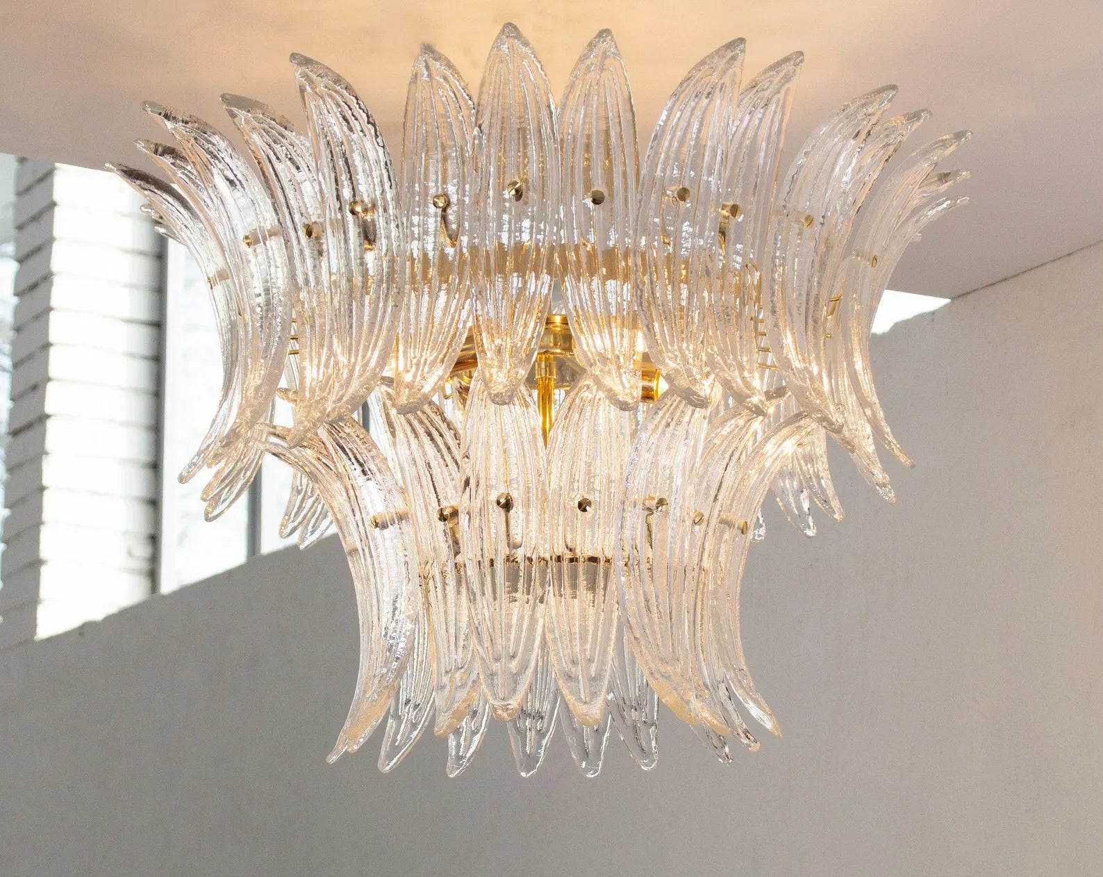 Murano Glass Leaf Chandelier Ø65 Ceiling Light