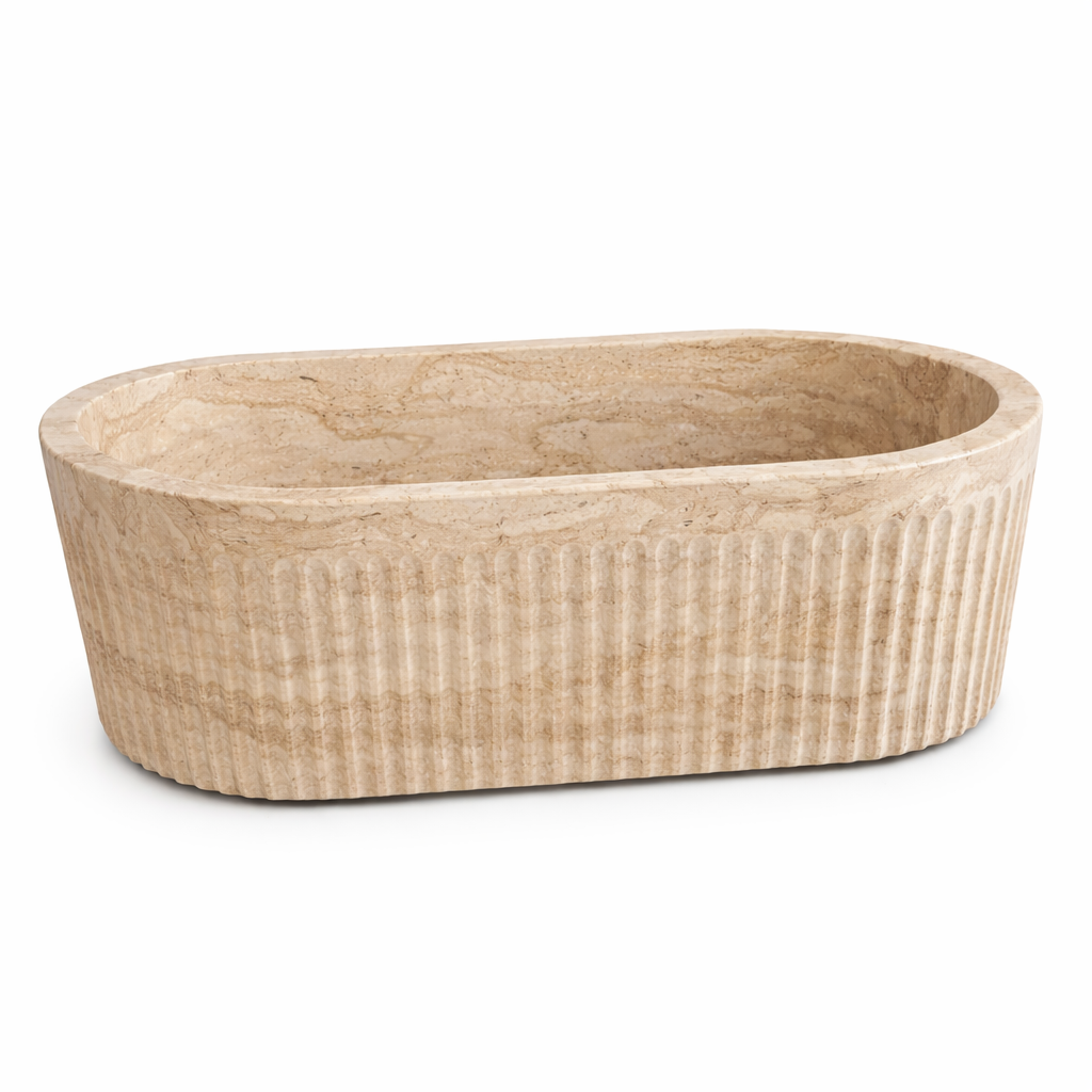 Travertine Olivia Flute Bathtub