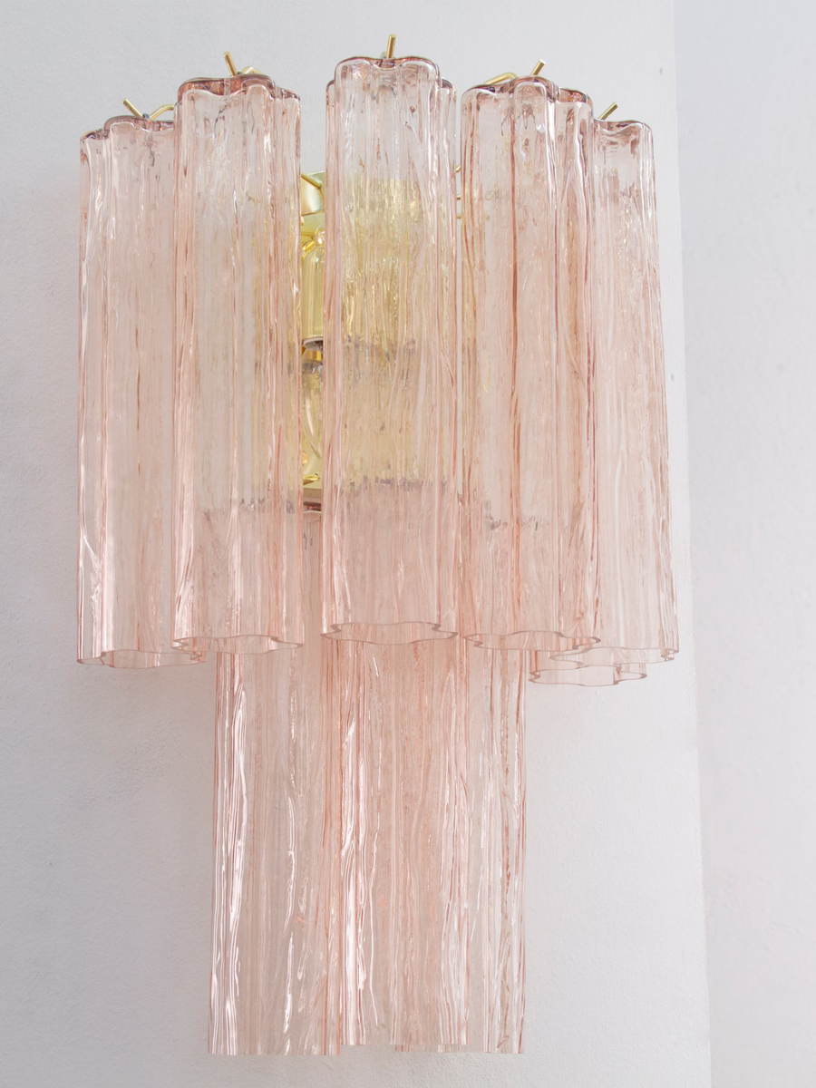 Murano Cipria Pink Tronchi Wall Light Set of 2