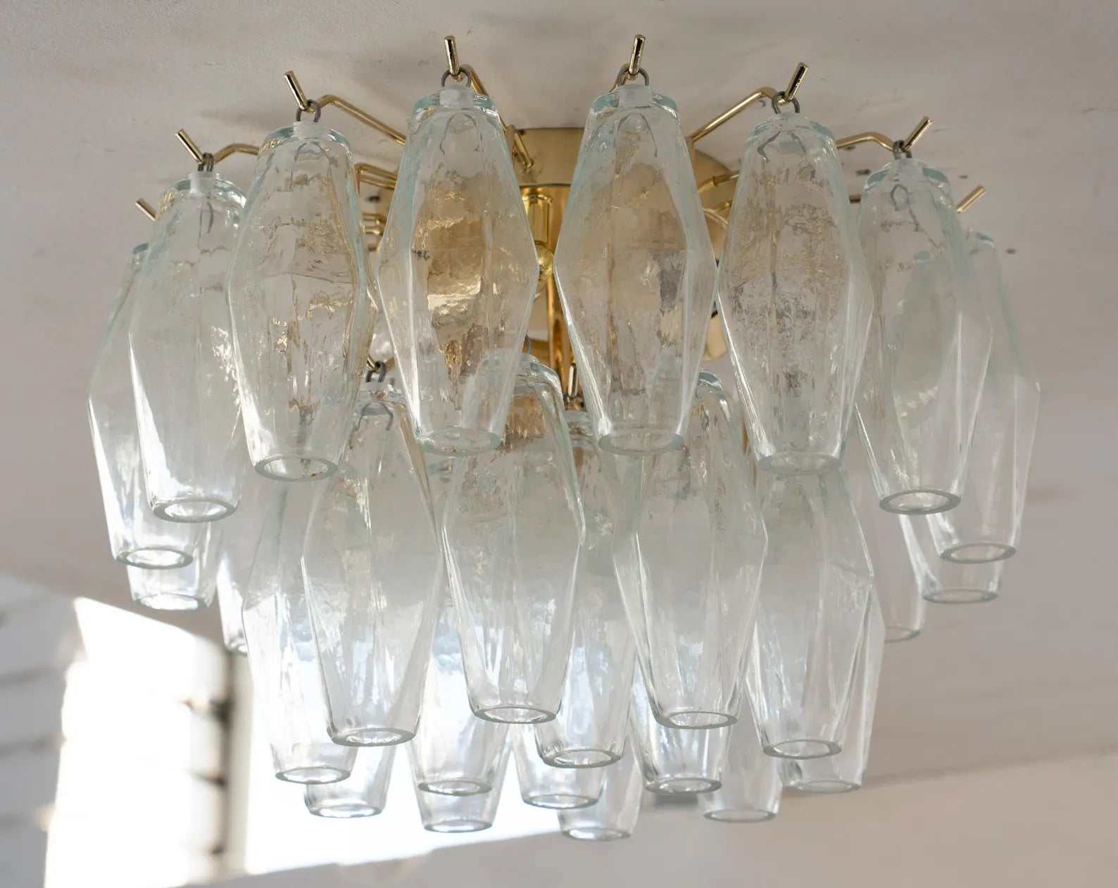 Polyhedron Murano Ceiling Light – Clear Glass