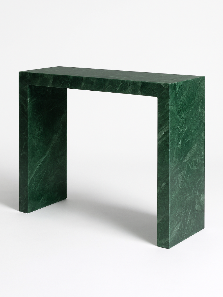 Verde Alpi Minimalist Marble Consoletable