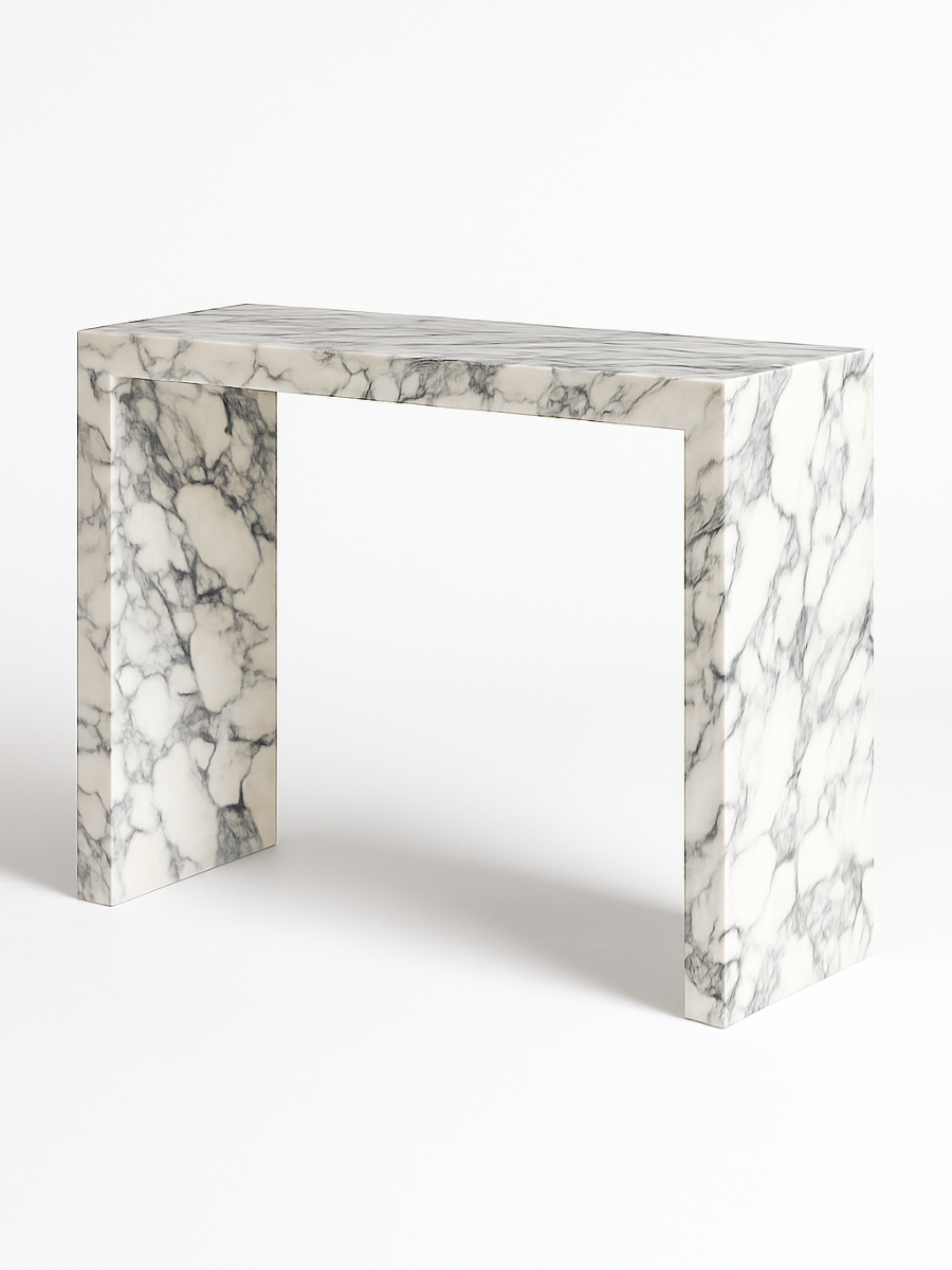 Arabescato Minimalist Marble Consoletable