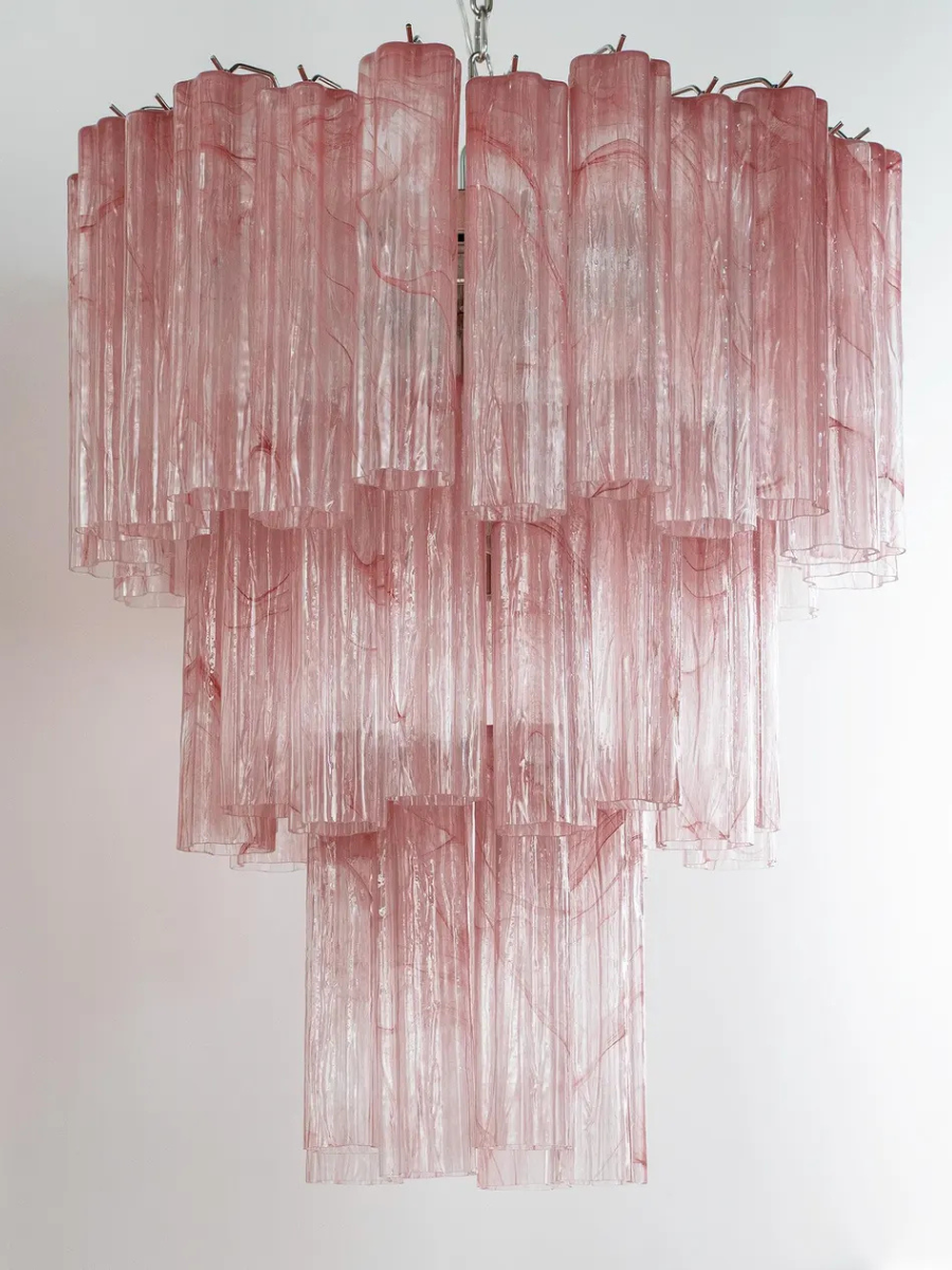 Murano Pink Alabaster Tronchi Chandelier Ø65 - 48 Tubes