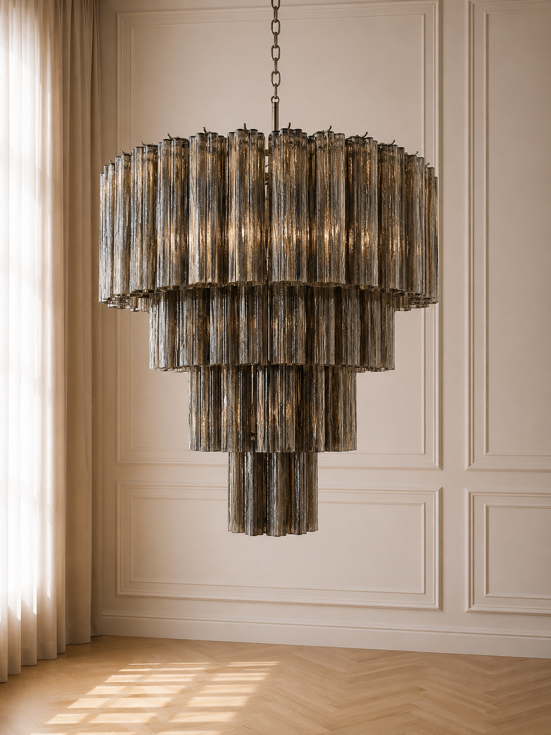 Smoke Luce 4-layer Chandelier