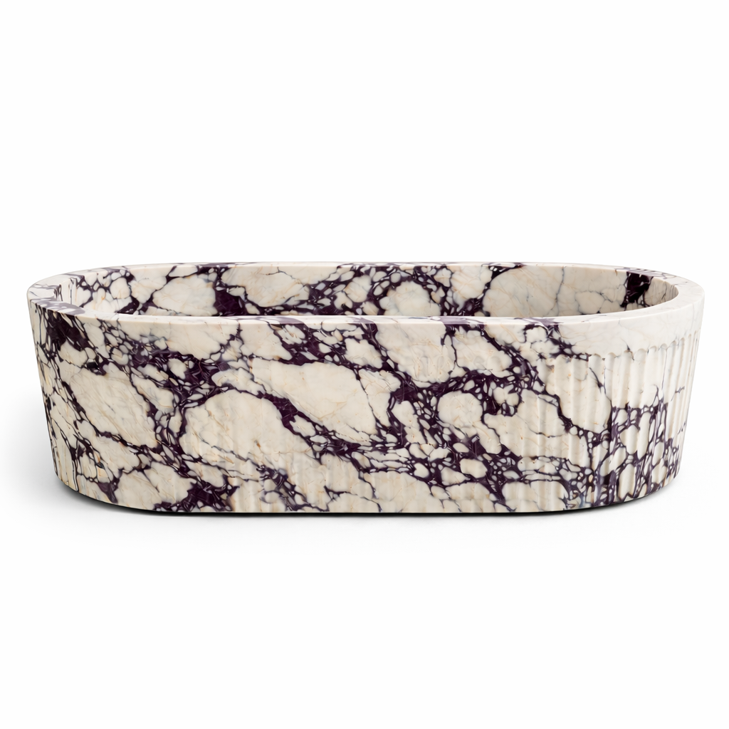 Calacatta Viola Olivia Marble Flute Bathtub