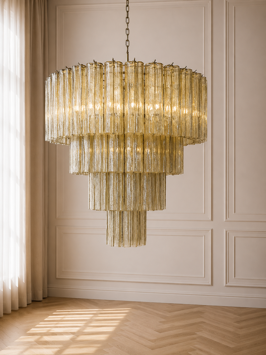 Yellow Luce 4-layer Chandelier