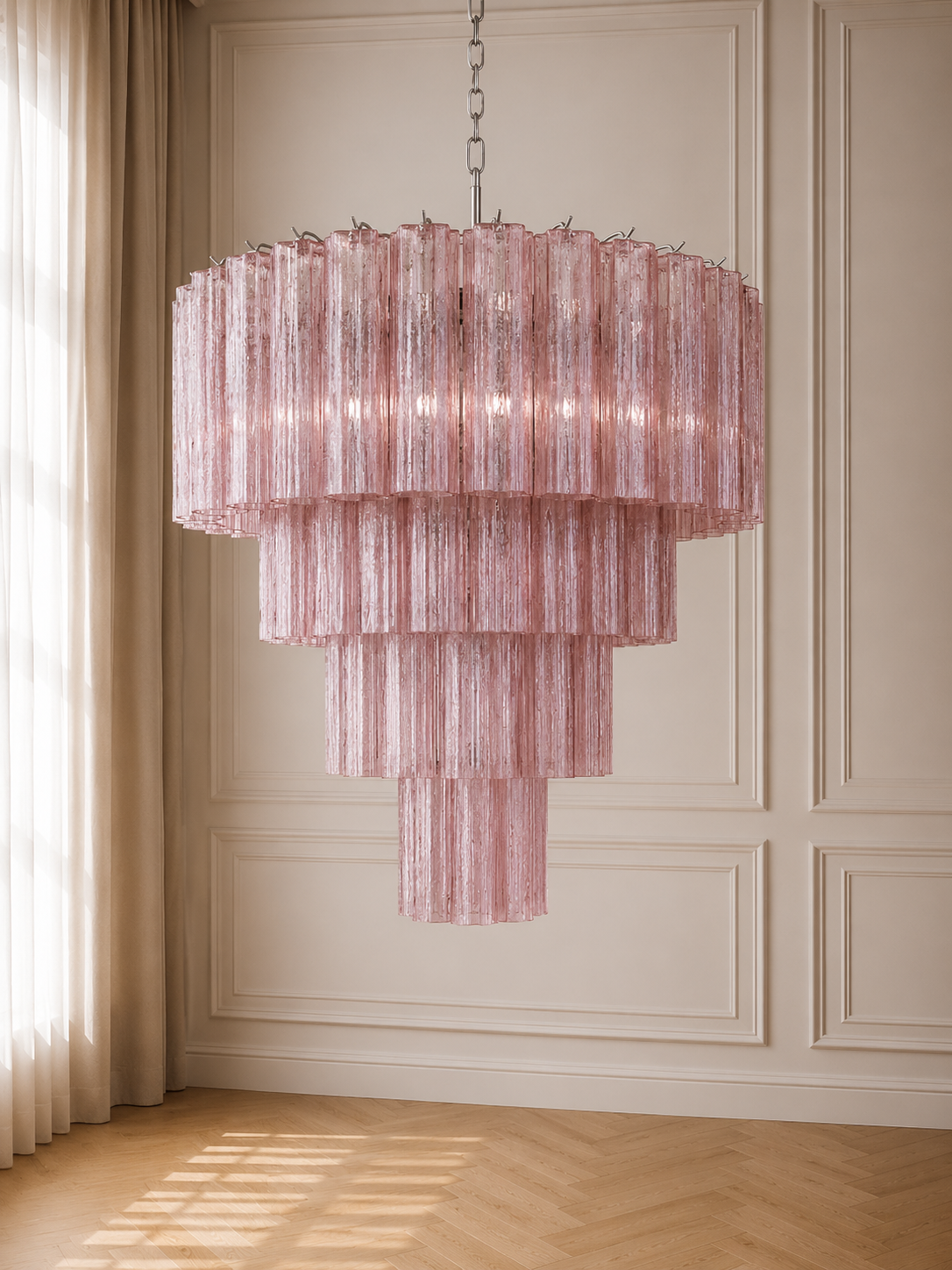 Pink Luce 4-layer Chandelier