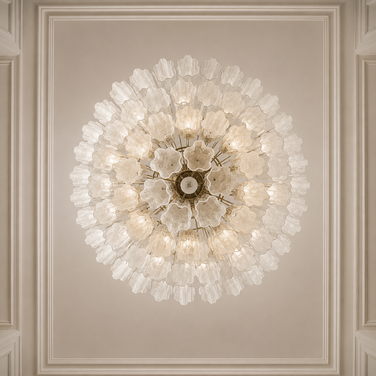 White Alabaster Luce 4-layer Chandelier