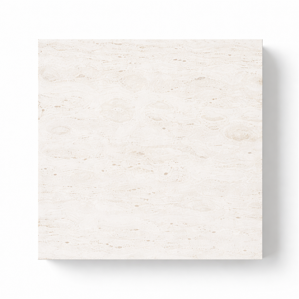 White Travertine Quadro Plinth Marble Coffeetable