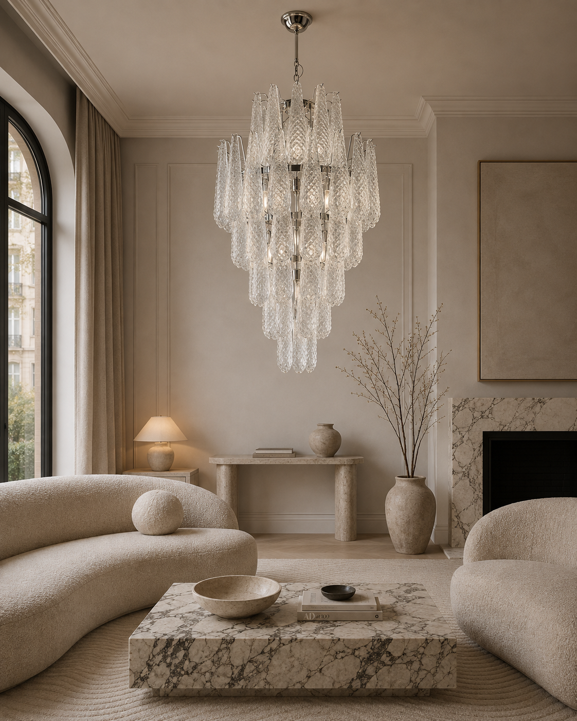 Drop 85 Clear Chandelier