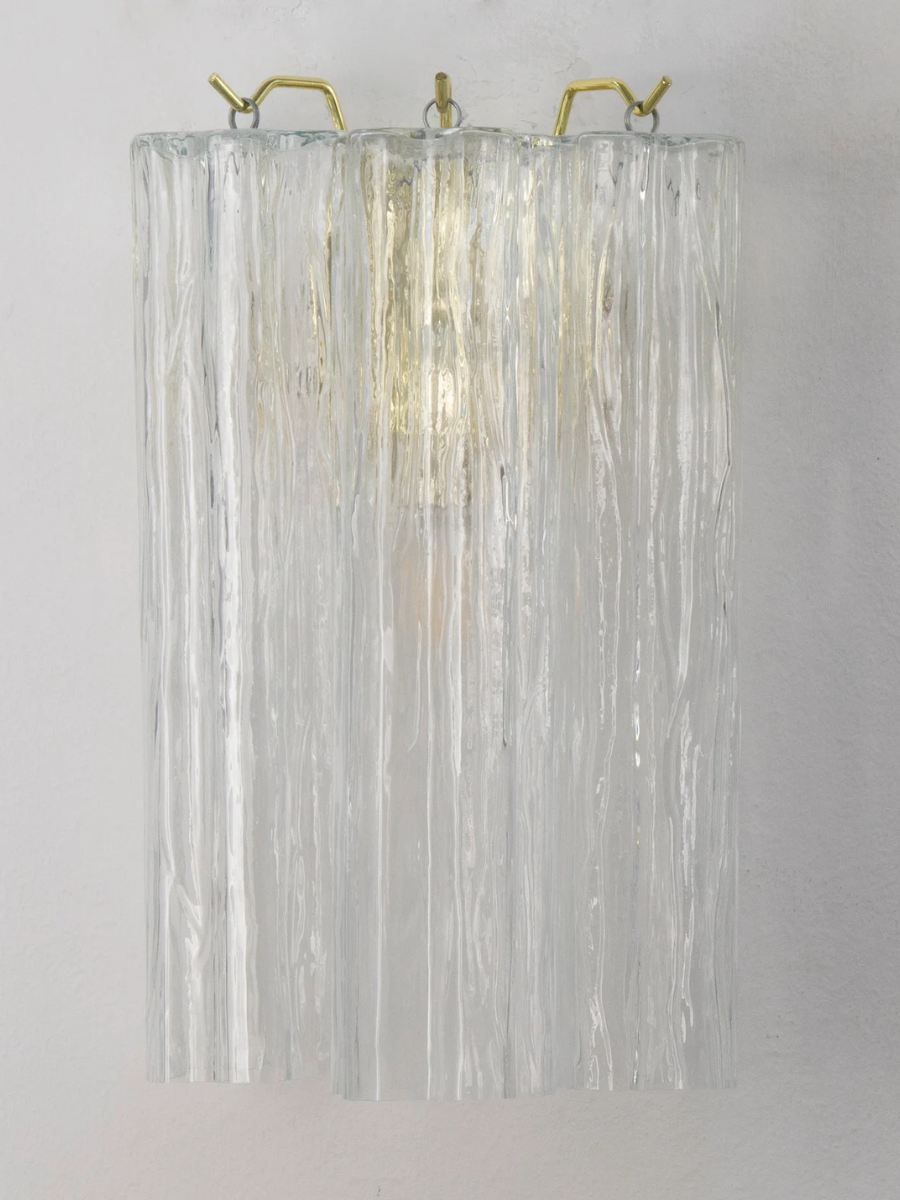 Murano Clear Tronchi Wall Lamps – Set of 2