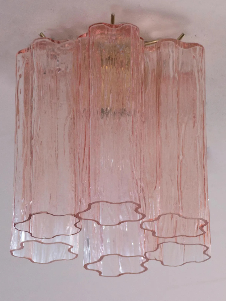 Murano Pink Tronchi Taklampe 6 Tubes