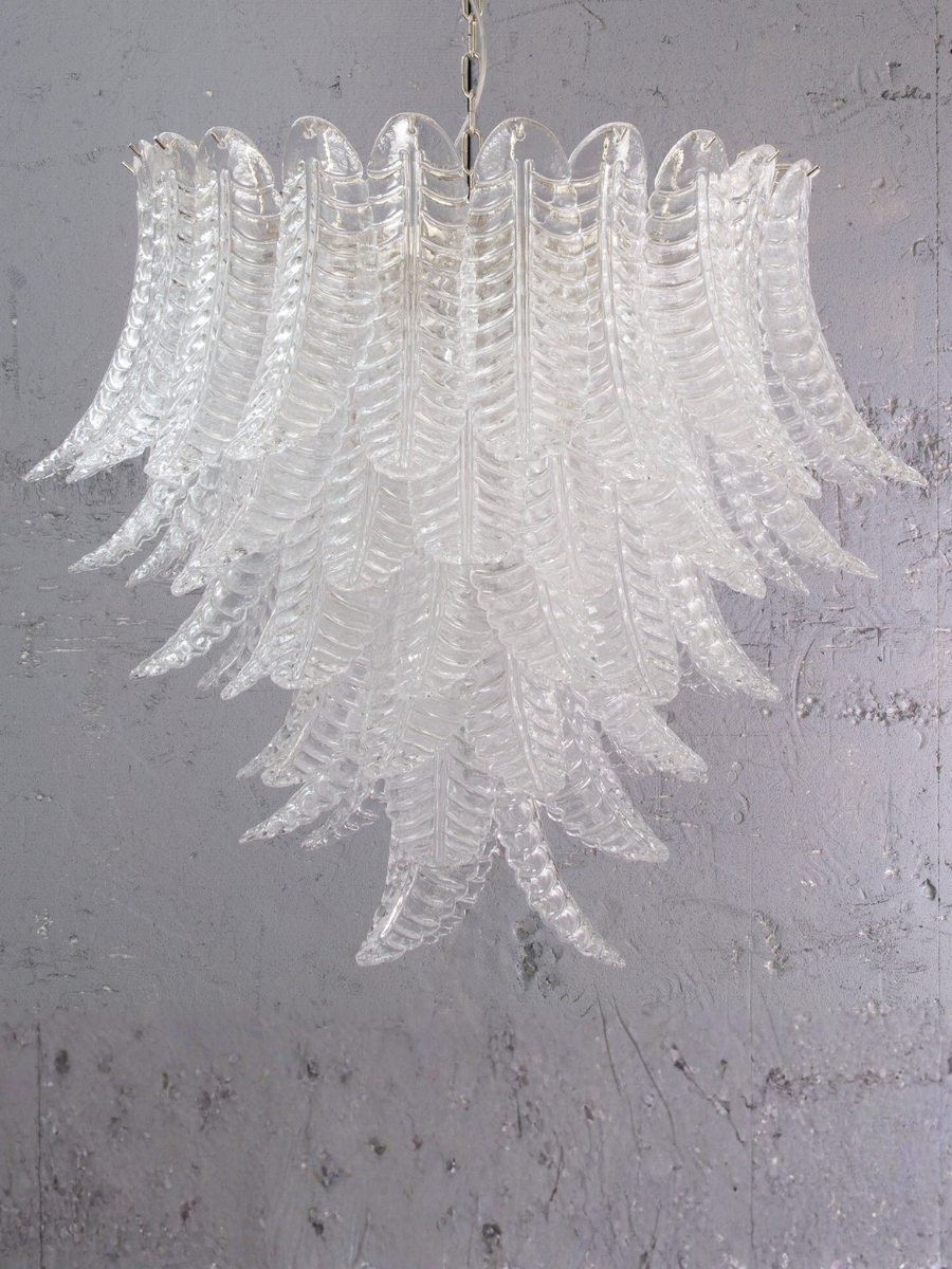 Murano Foglie Chandelier Ø95 – Crystal Glass