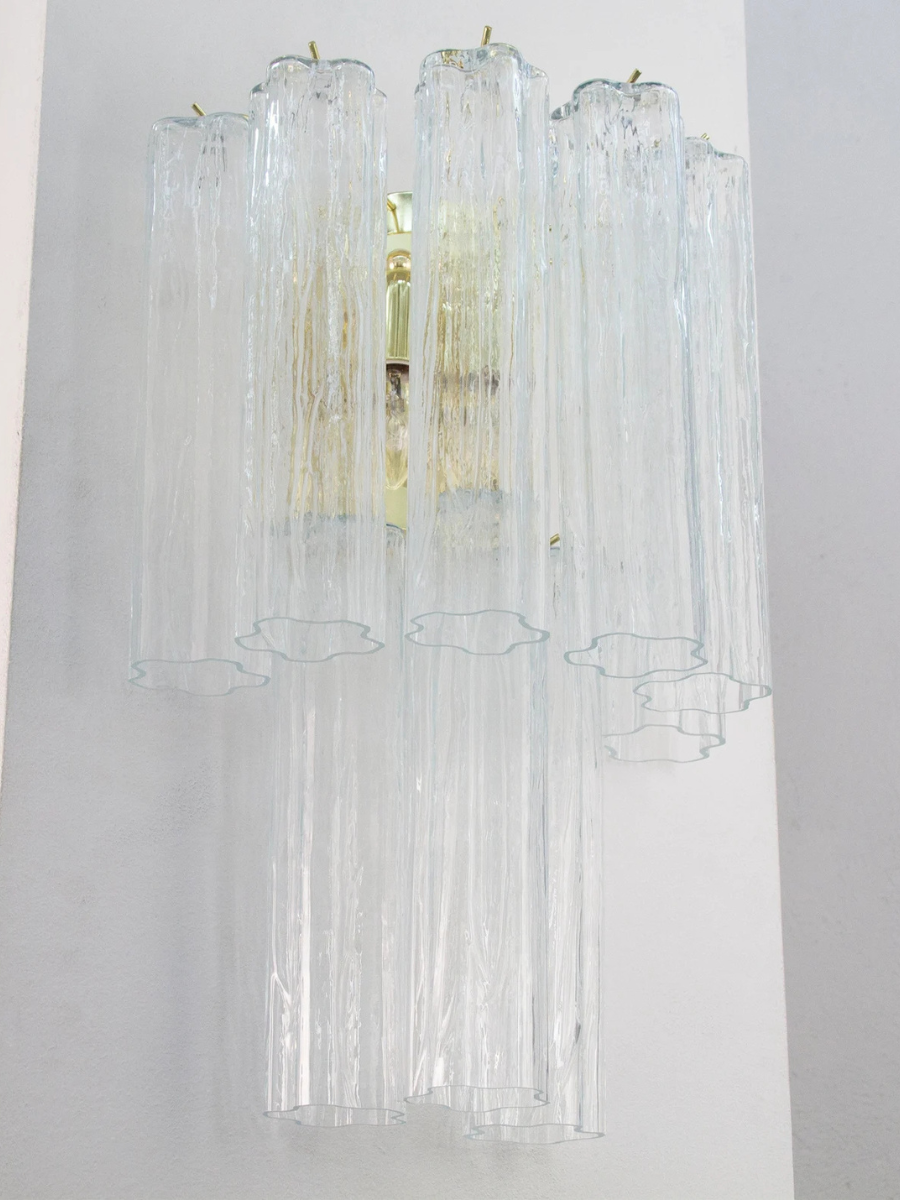 Murano Clear Tronchi Wall Light Set of 2