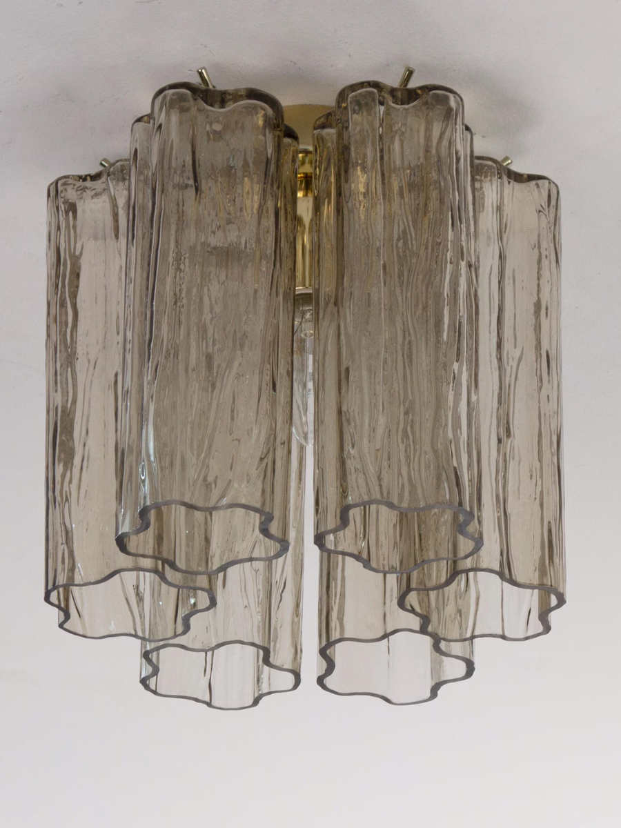 Murano Fume Tronchi Taklampe 6 Tubes