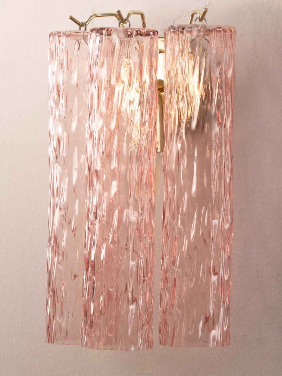 Murano Pink Tronchi Wall Lamps – Set of 2