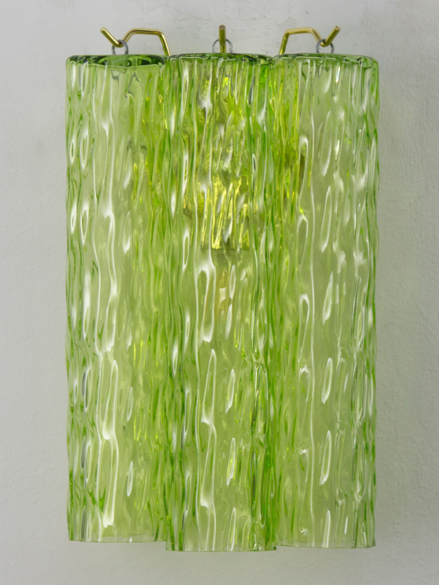 Murano Apple Green Tronchi Wall Lamps – Set of 2