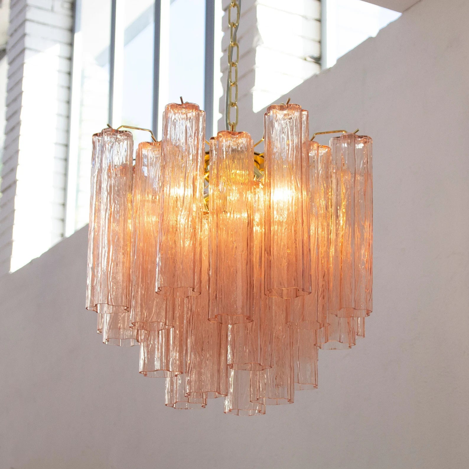 Murano Pink Tronchi Chandelier Ø53 - 24 Tubes