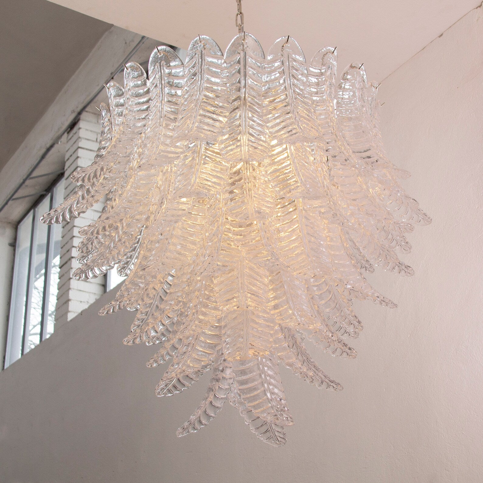 Murano Foglie Chandelier Ø95 – Crystal Glass