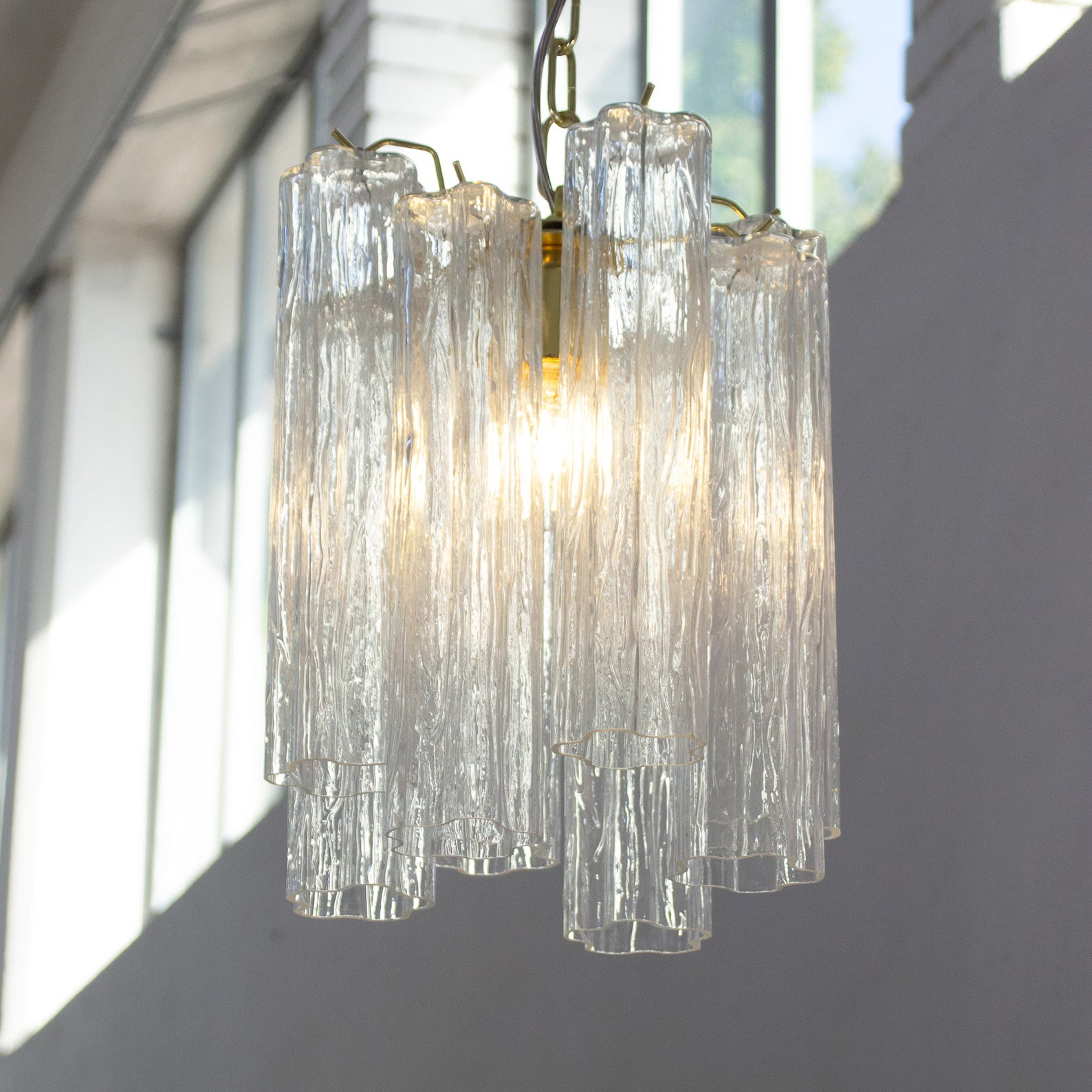 Murano Clear Tronchi Chandelier Ø28 - 8 Tubes