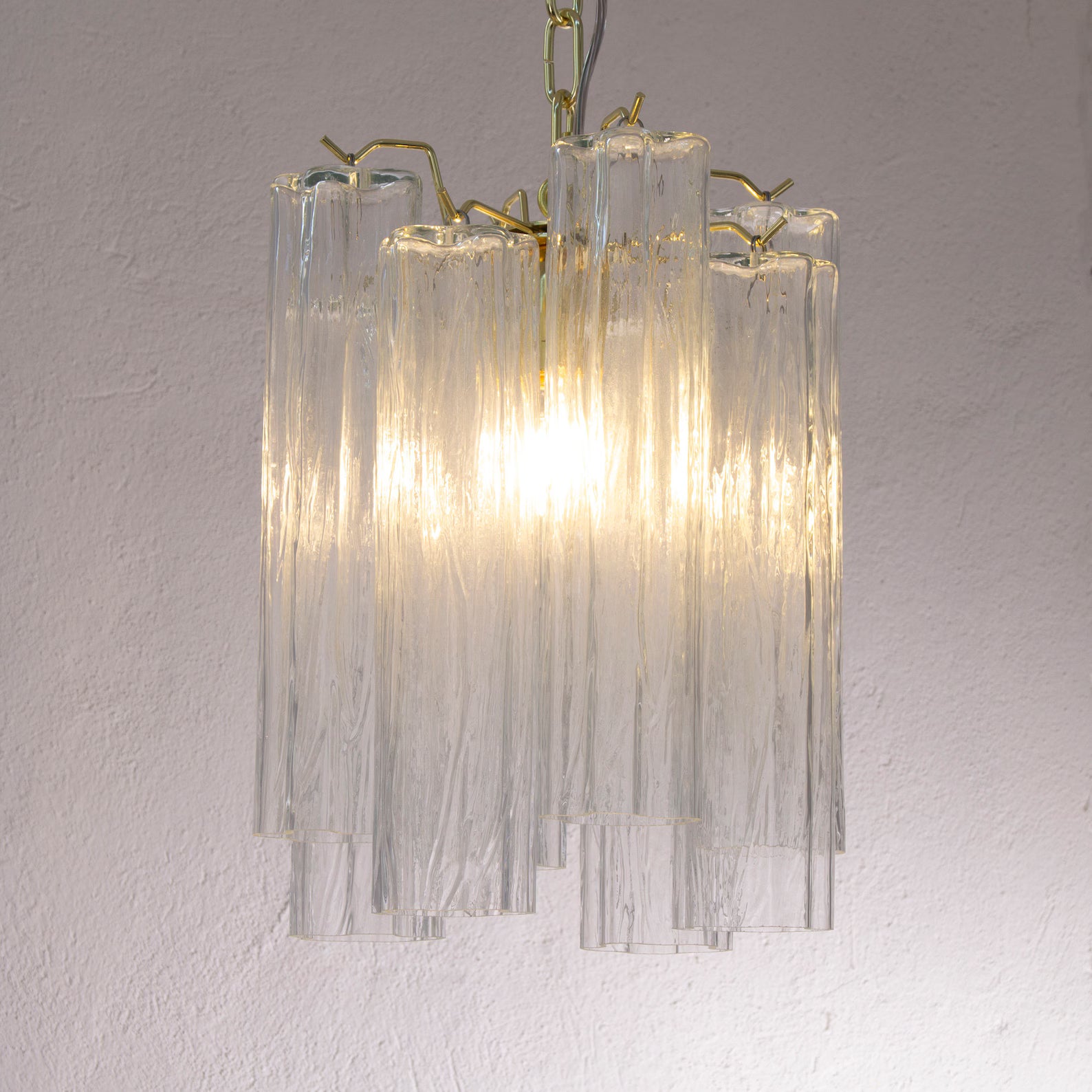Murano Clear Tronchi Chandelier Ø28 - 8 Tubes