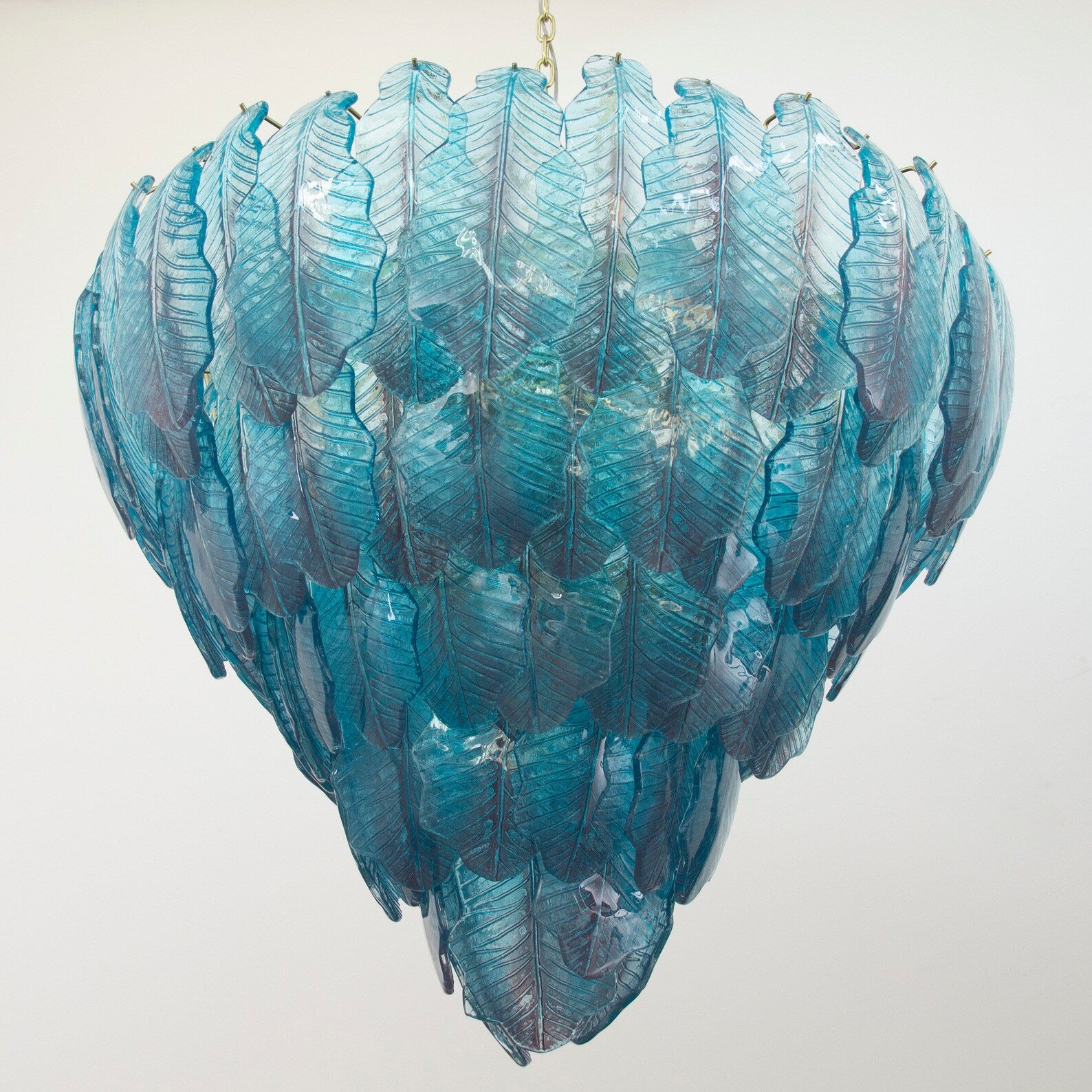 Murano Leaves Chandelier Ø105 – Aqua Glass