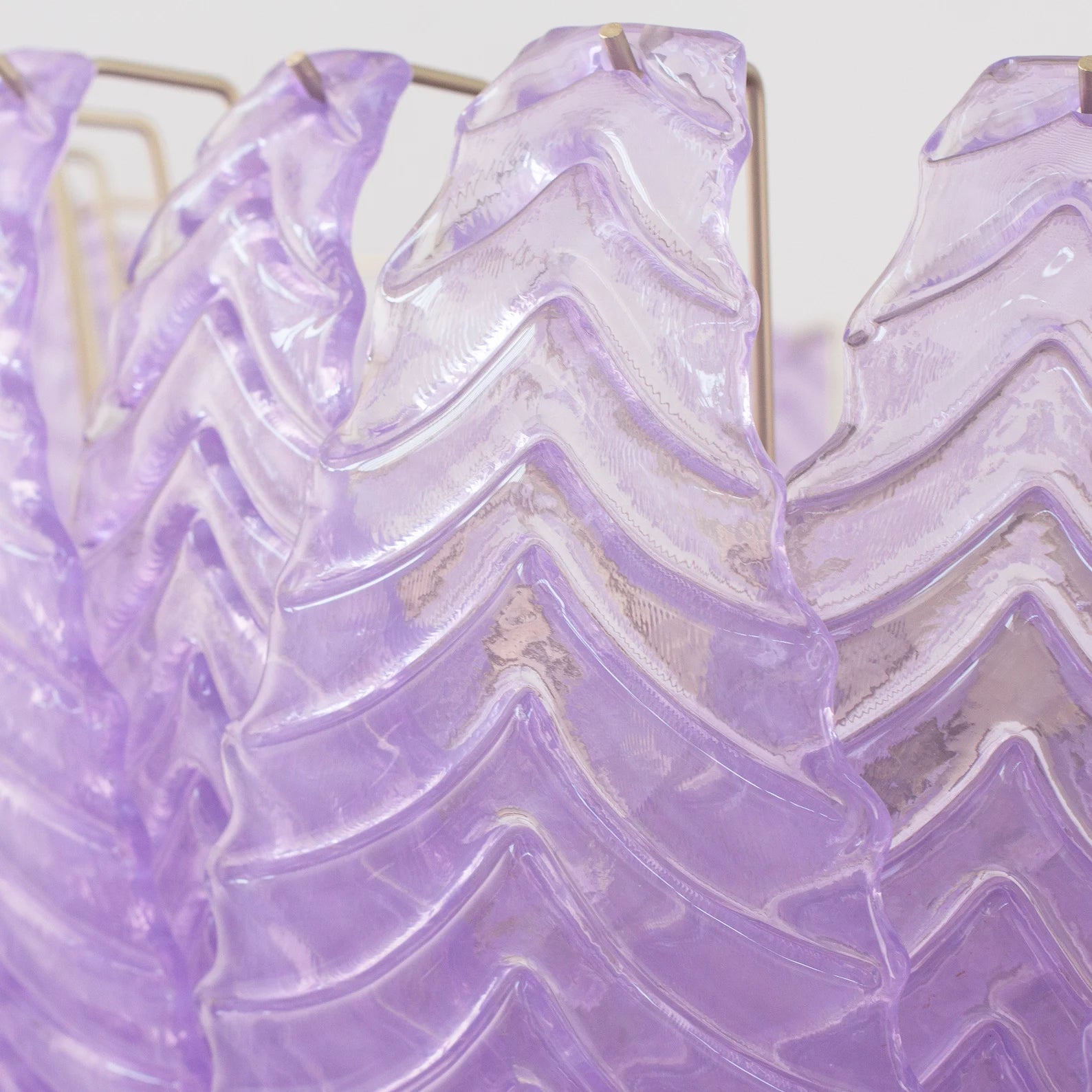 Murano Leaves Chandelier Ø105 – Violet Glass