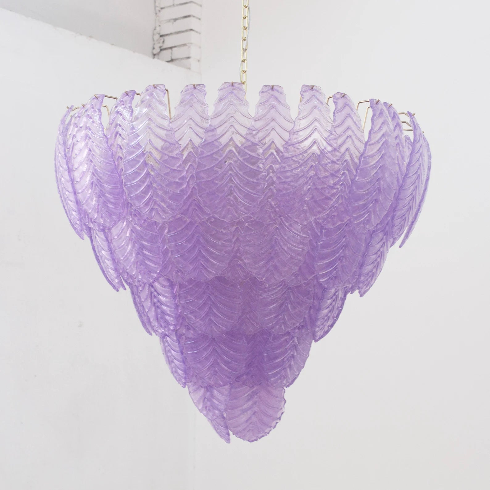Murano Leaves Chandelier Ø105 – Violet Glass