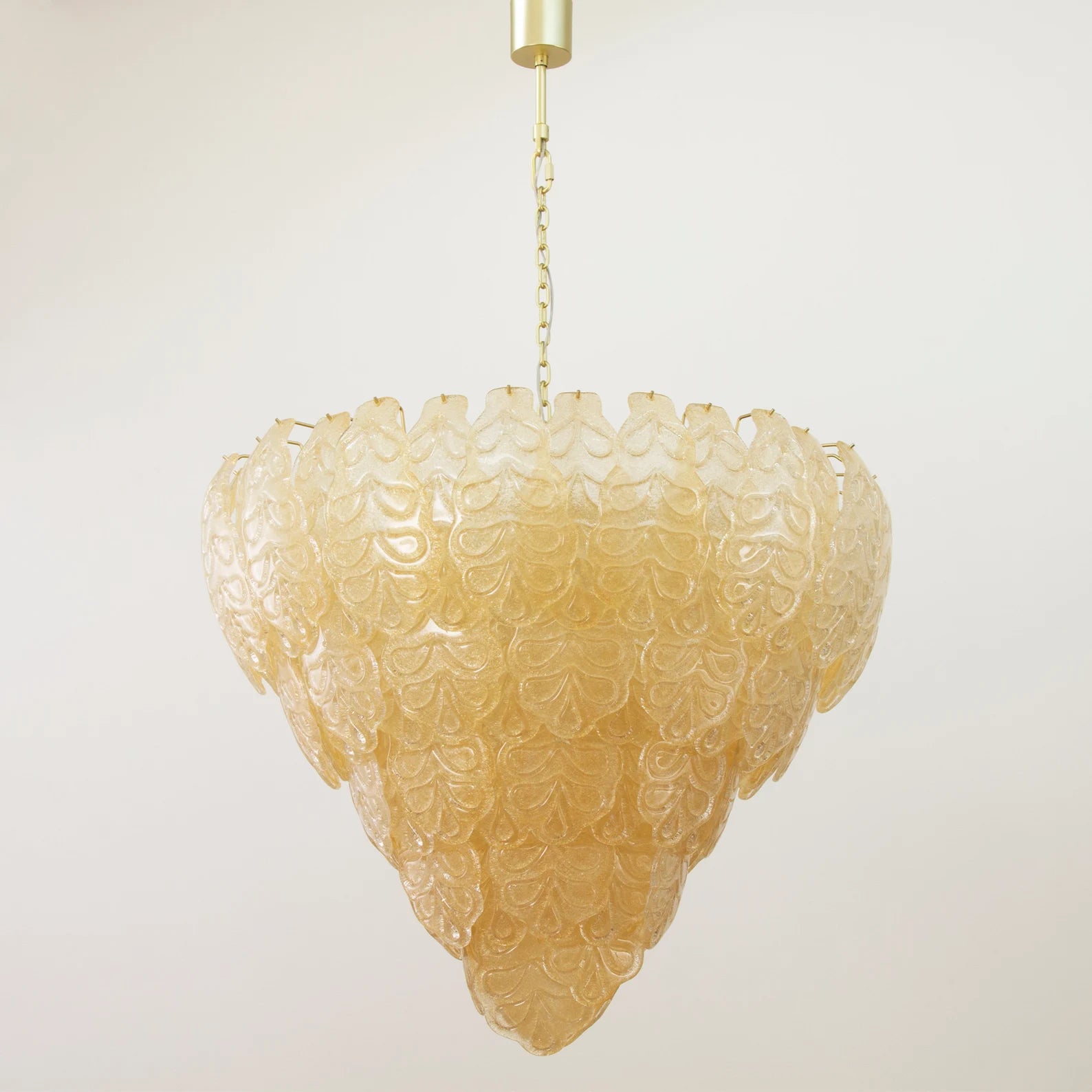 Murano Leaves Chandelier Ø105 – Amber Glass
