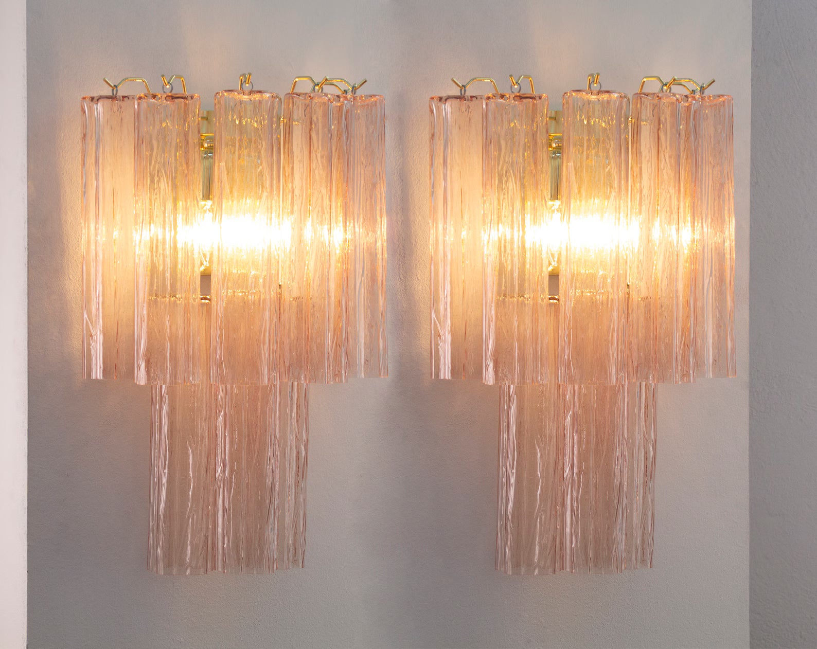 Murano Cipria Pink Tronchi Wall Light Set of 2