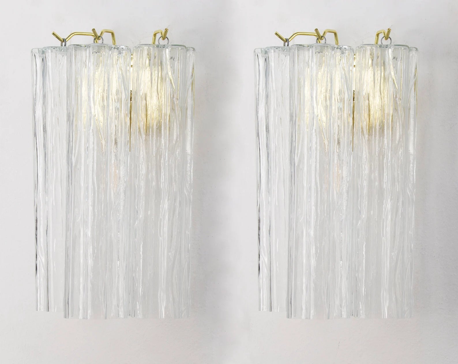 Murano Clear Tronchi Wall Lamps – Set of 2