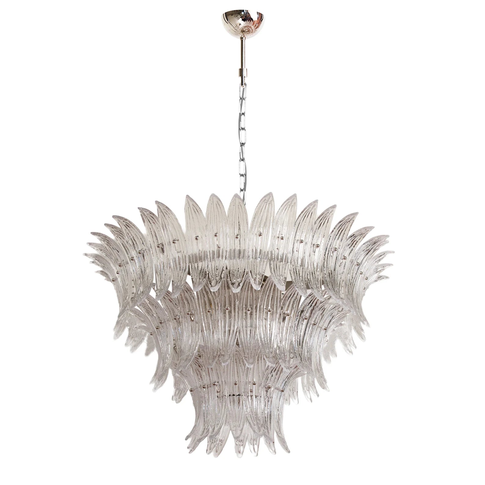 Murano Palmette Chandelier Ø90 – Clear Glass