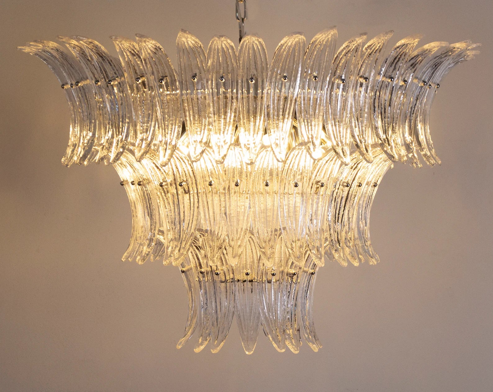 Murano Palmette Chandelier Ø90 – Clear Glass