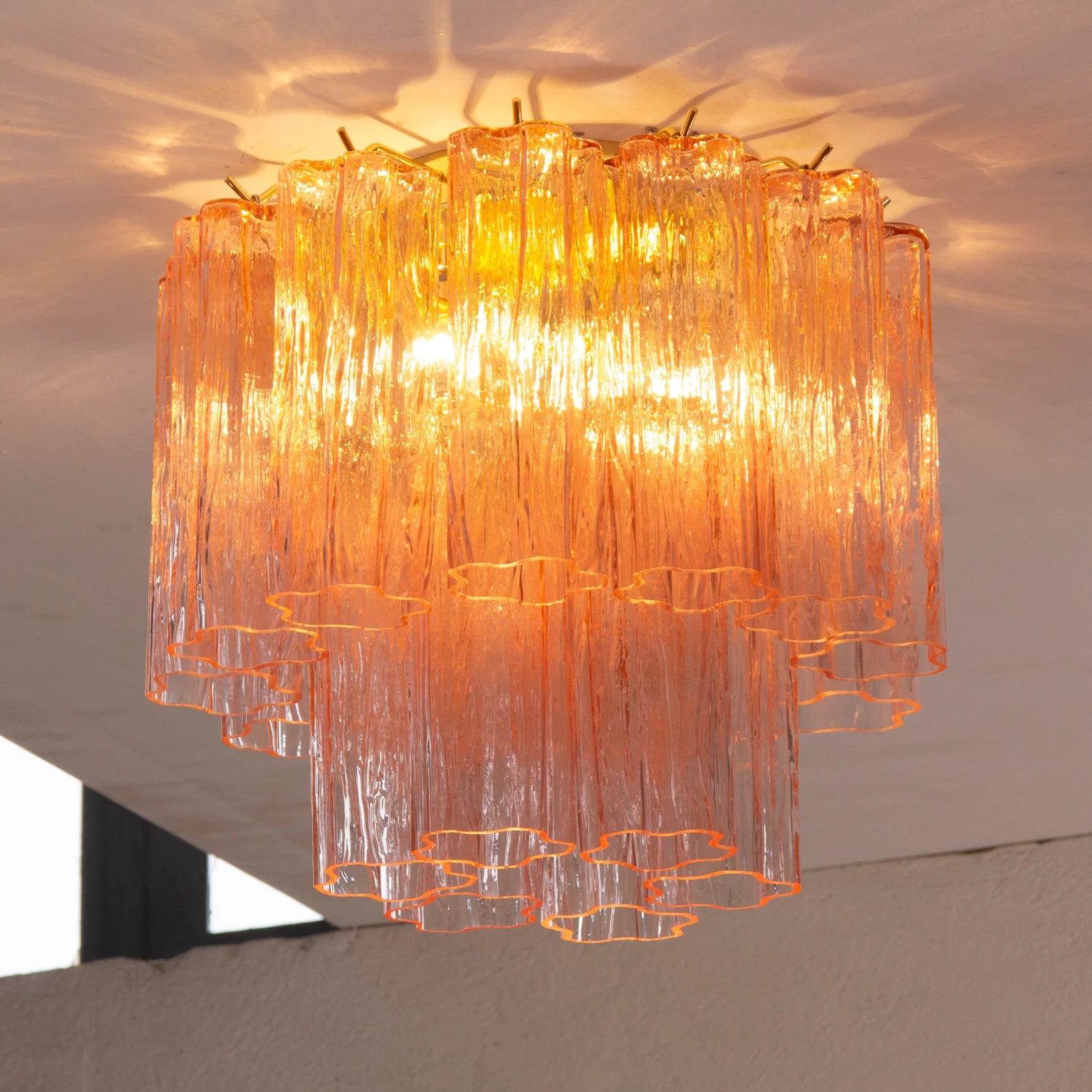 Murano Pink Tronchi Taklampe
