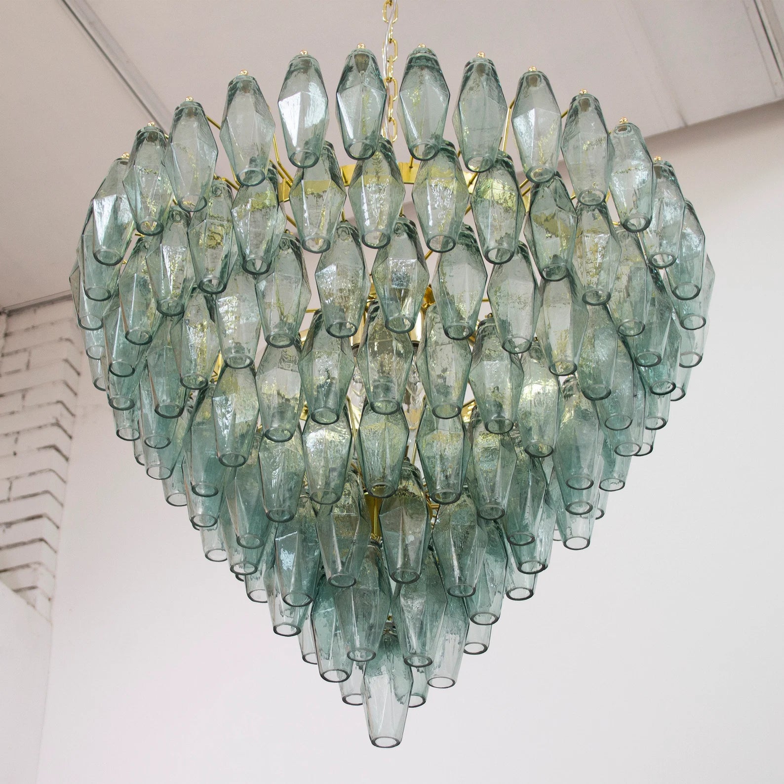Murano Verde Rialto Poliedri Chandelier Ø75 - 143 Glasses